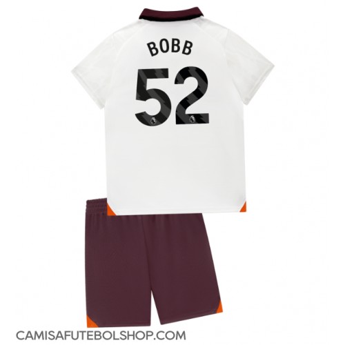 Camisa de time de futebol Manchester City Oscar Bobb #52 Replicas 2º Equipamento Infantil 2023-24 Manga Curta (+ Calças curtas)